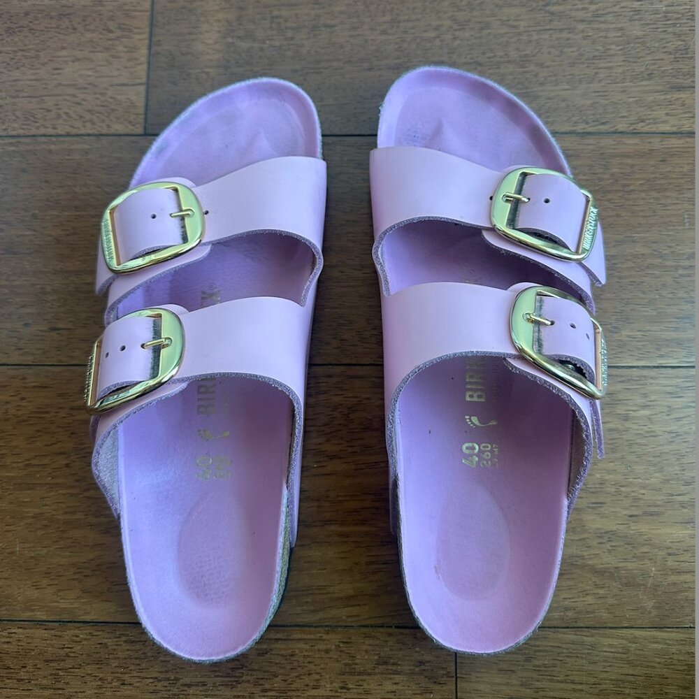 Birkenstock Arizona Big Buckle - High Shine Fondant Pink, Size 40, Medium/Narrow